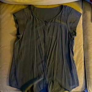 Dark grey short sleeve blouse